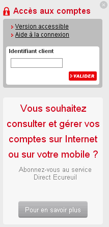 Popup de connexion aux comptes CE en ligne