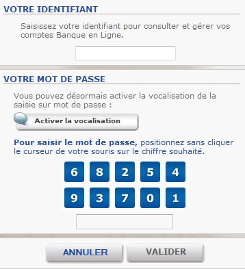 Votre Identifiant et  votre Mot de Passe