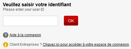 Veuillez saisir votre identifiant HSBC