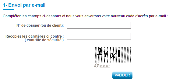 Accédez au formulaire de demande par mail d'un nouveau code d'accès sur SOFINCO