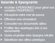 Accéder à PERSONEO pour gérer vos comptes PEE/PERCO de BNP Paribas 